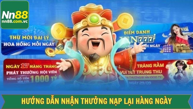 Cách nhận thưởng nạp hàng ngày trên trang cược